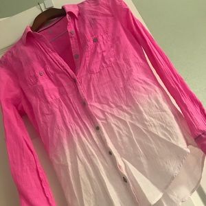 Stylus Hot pink ombré to white blouse